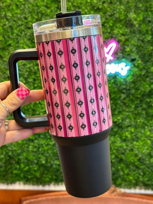 Pink Spur Stripe Tumbler