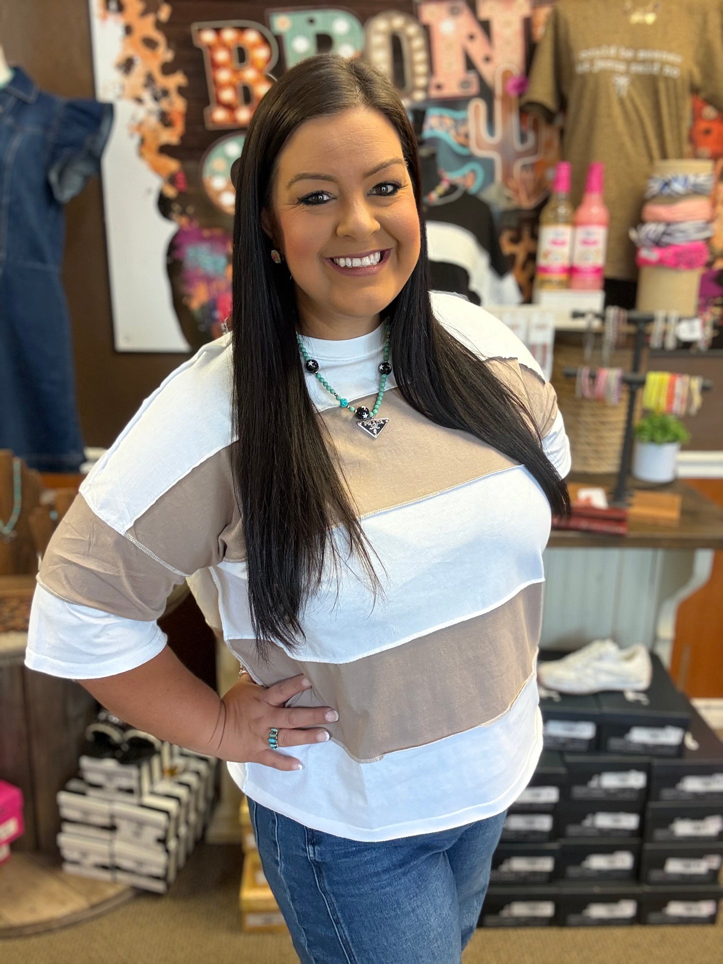 Latte Layers Colorblock Top