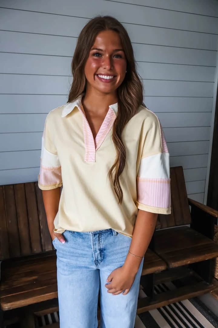 Pink Lemonade Stripe Top