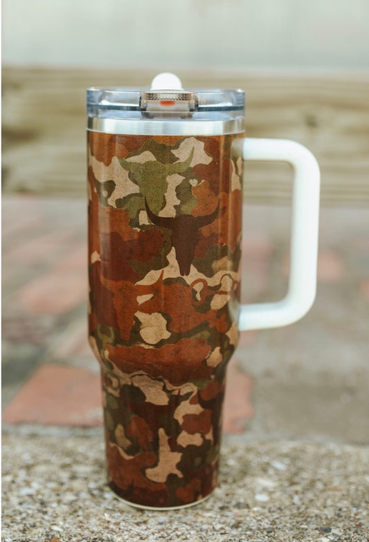 Rustic Longhorn Camo Tumbler