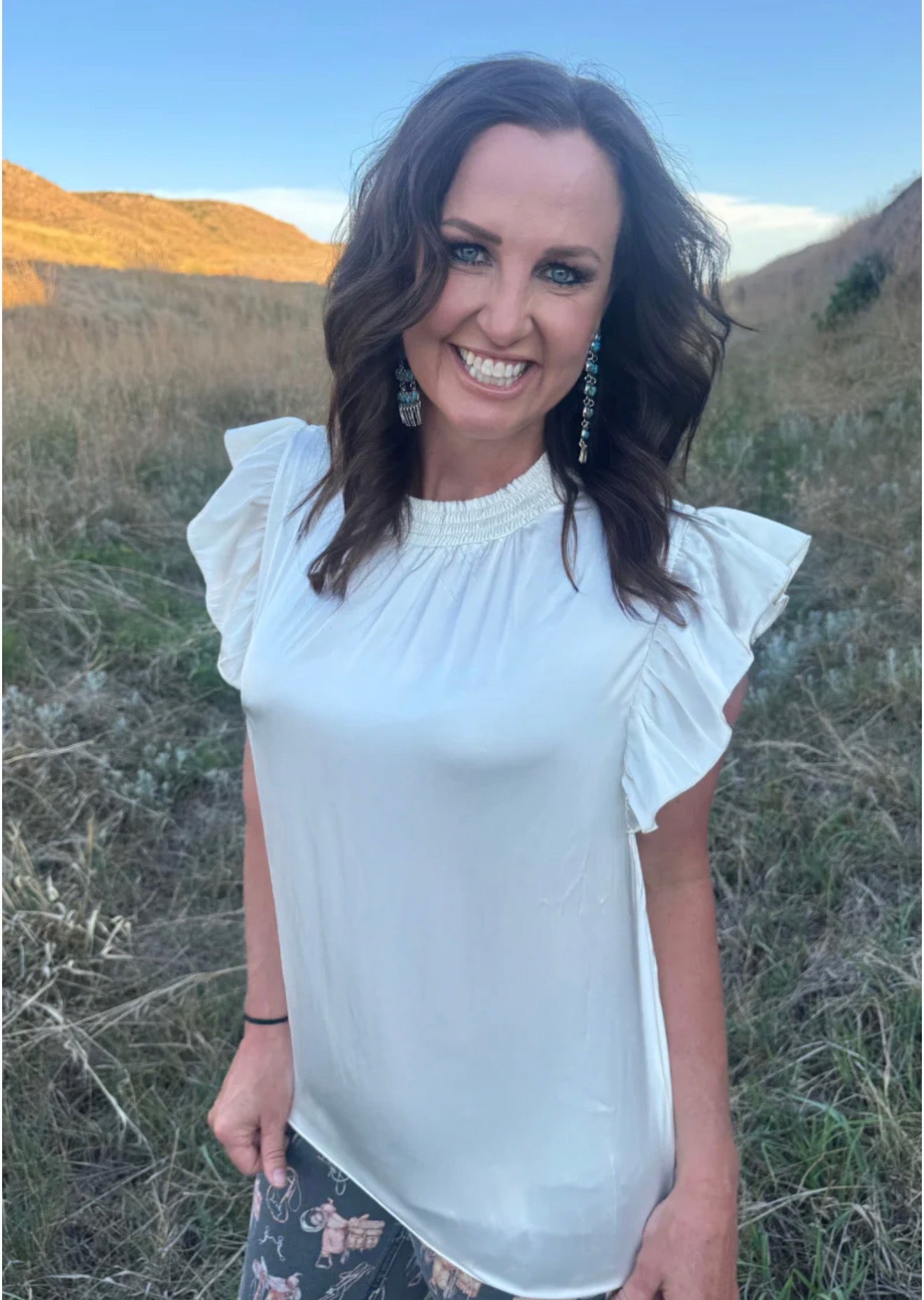 Ivory Grace Flutter Blouse