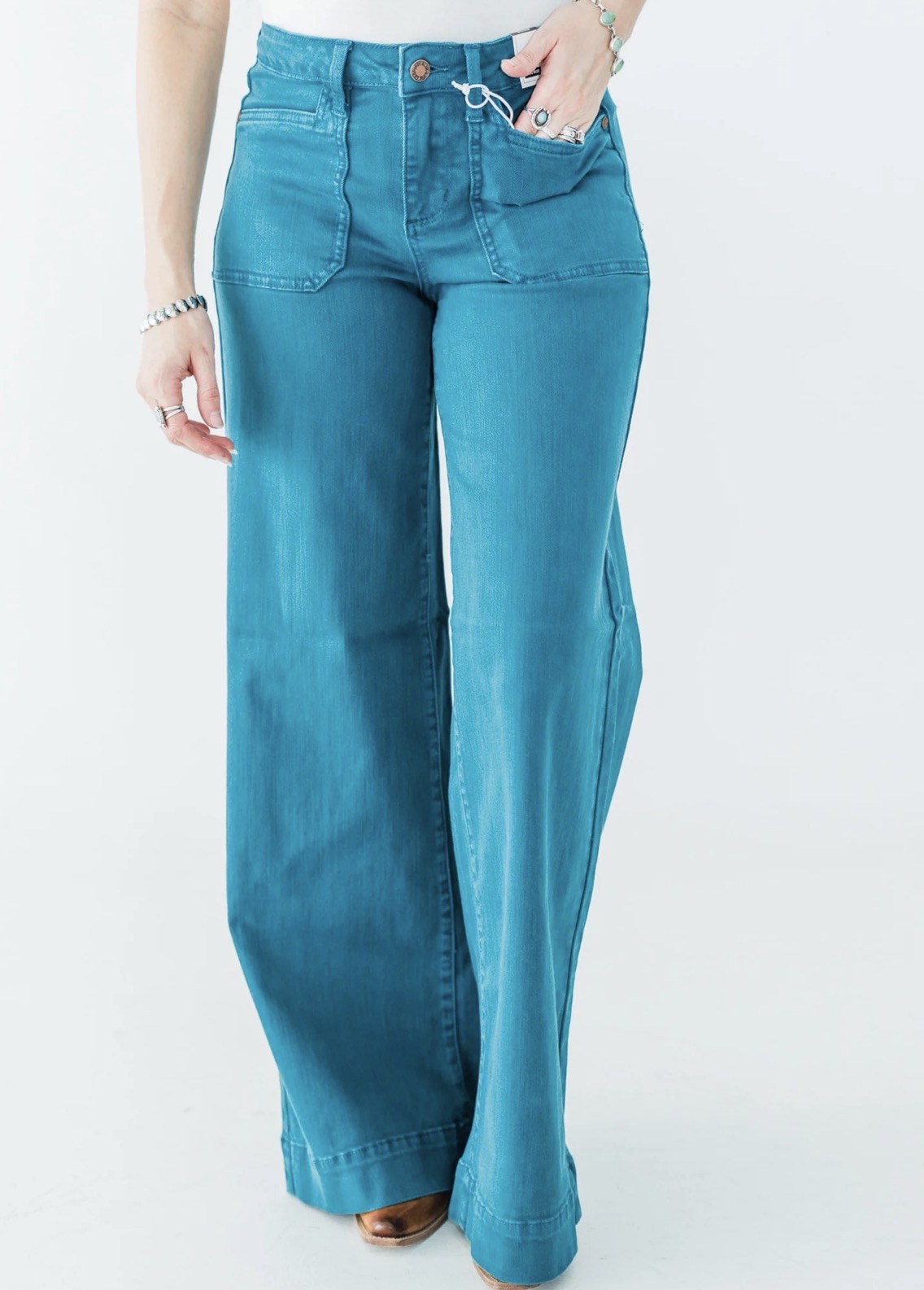 Turquoise Tide Wide Leg Jeans
