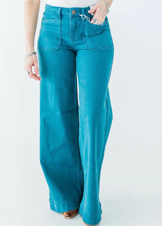 Turquoise Tide Wide Leg Jeans