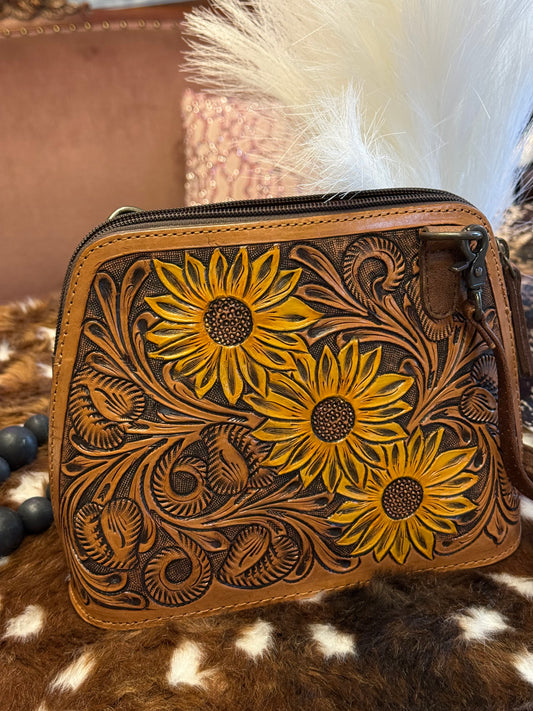 Sunflower Saddle Crossbody