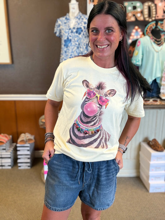 Bubblegum Bling Zebra Tee