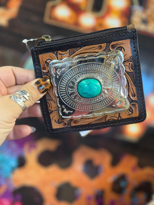 Turquoise Concho Card Keeper