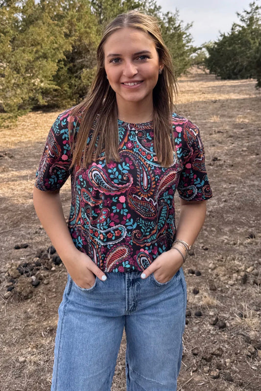 Painted Prairie Paisley Top