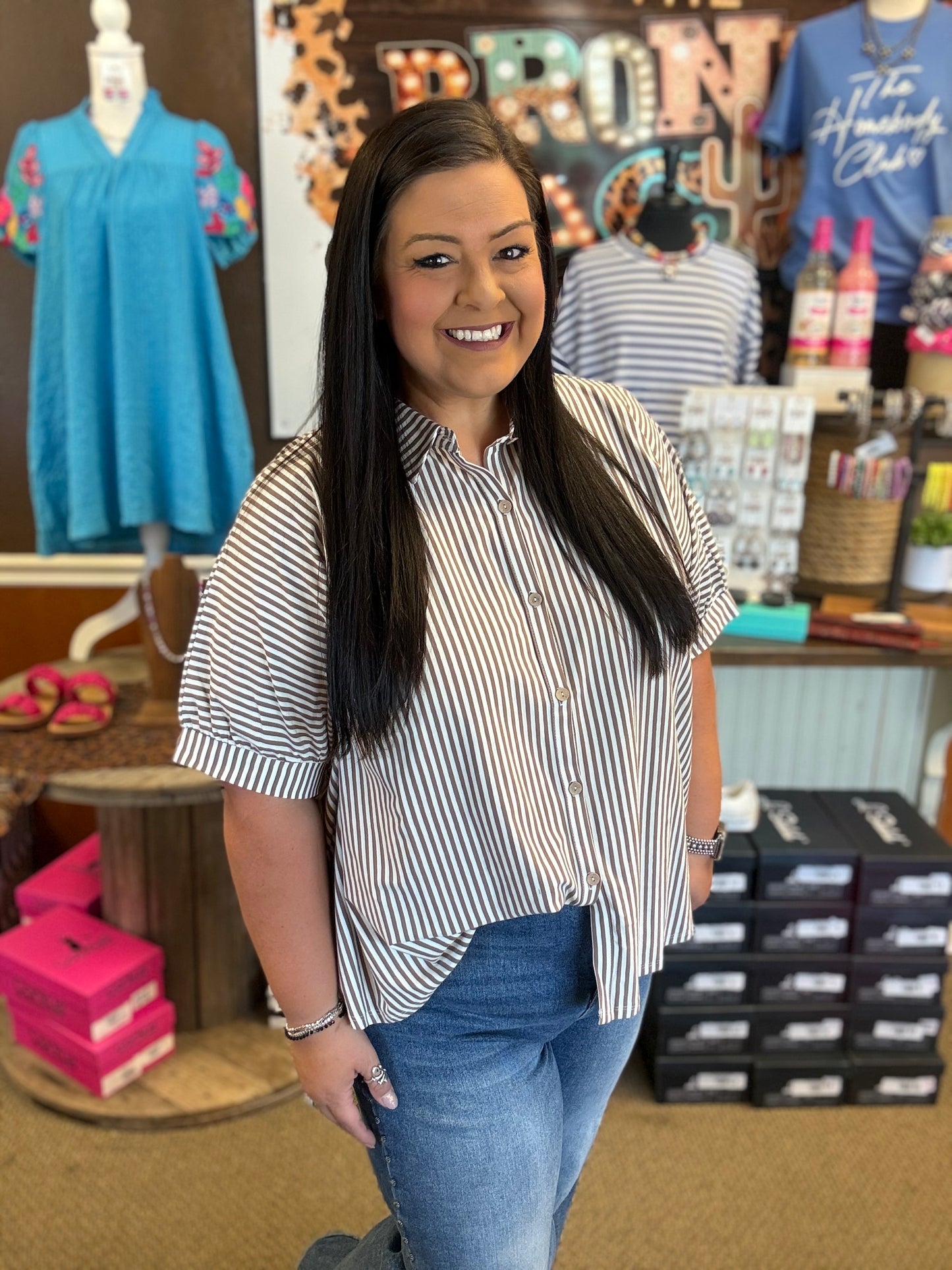 Uptown Pinstripe Button Up