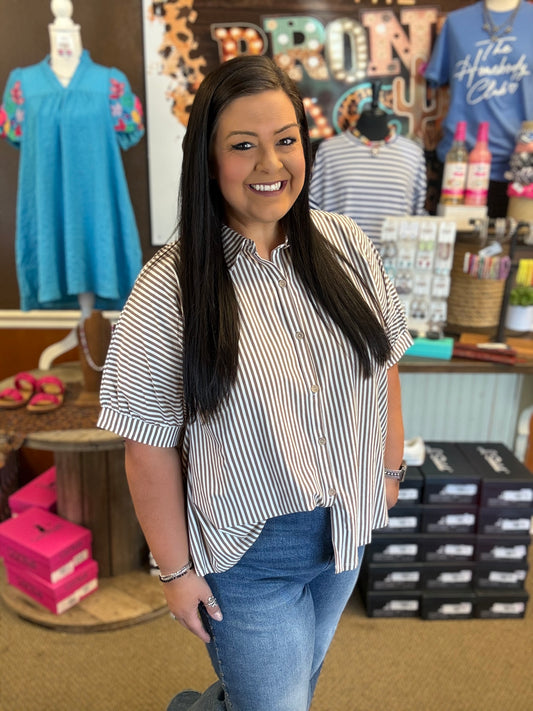 Uptown Pinstripe Button Up