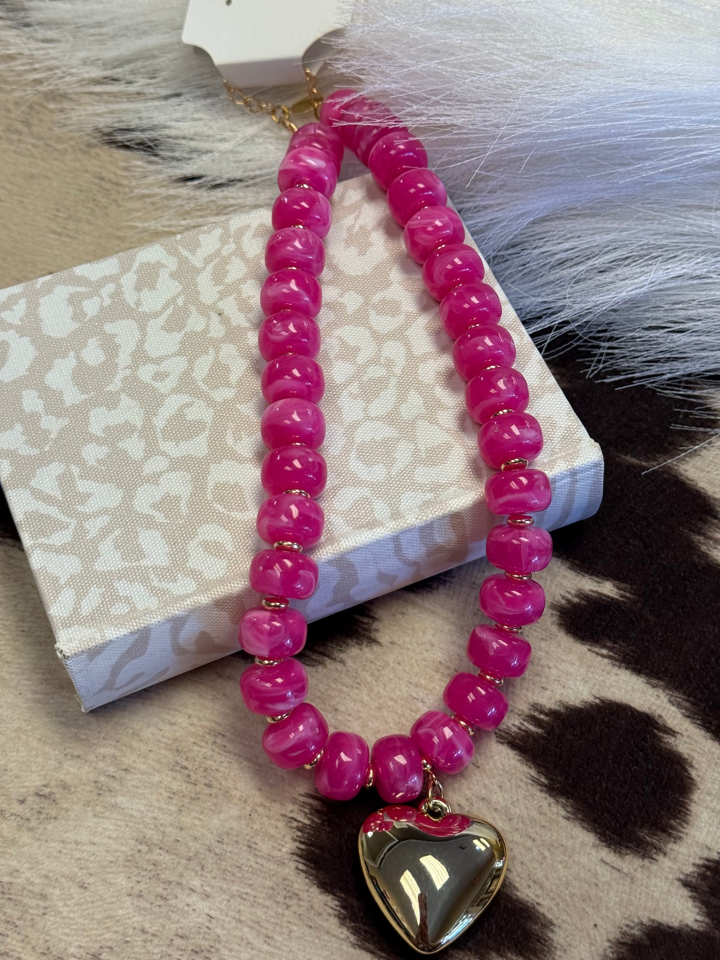 Pretty in Pink Heart Necklace