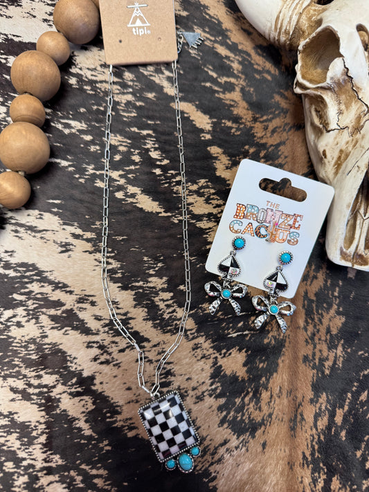 Checkered Charm Necklace