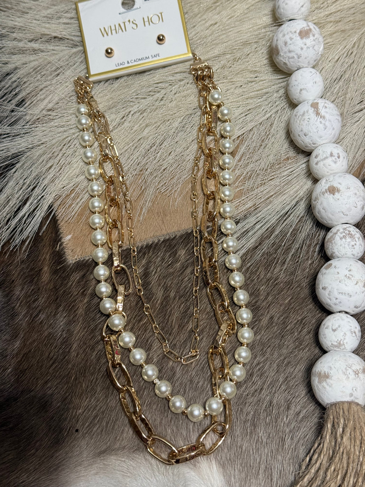 Gilded Pearl Layers Necklace