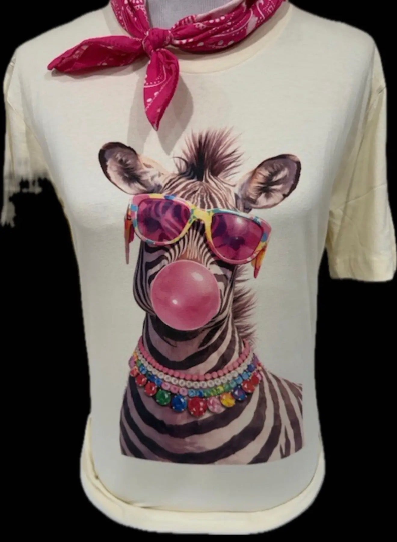 Bubblegum Bling Zebra Tee