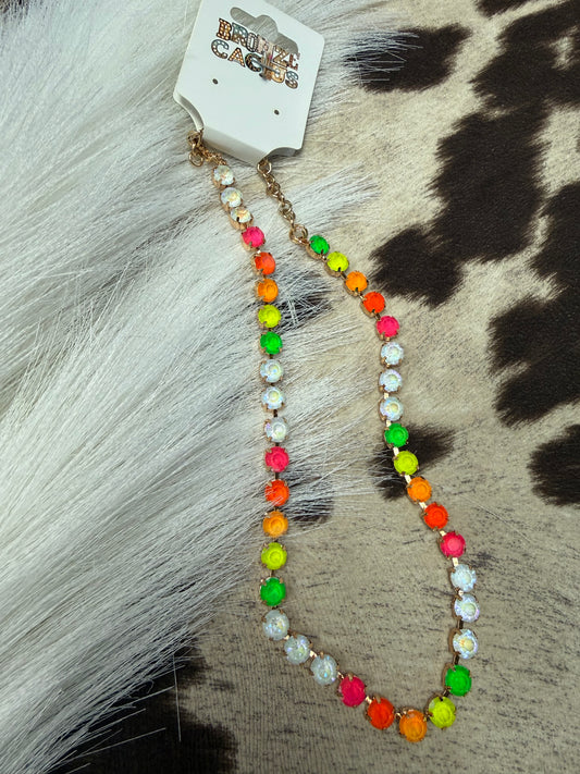 Neon Carnival Crystal Necklace