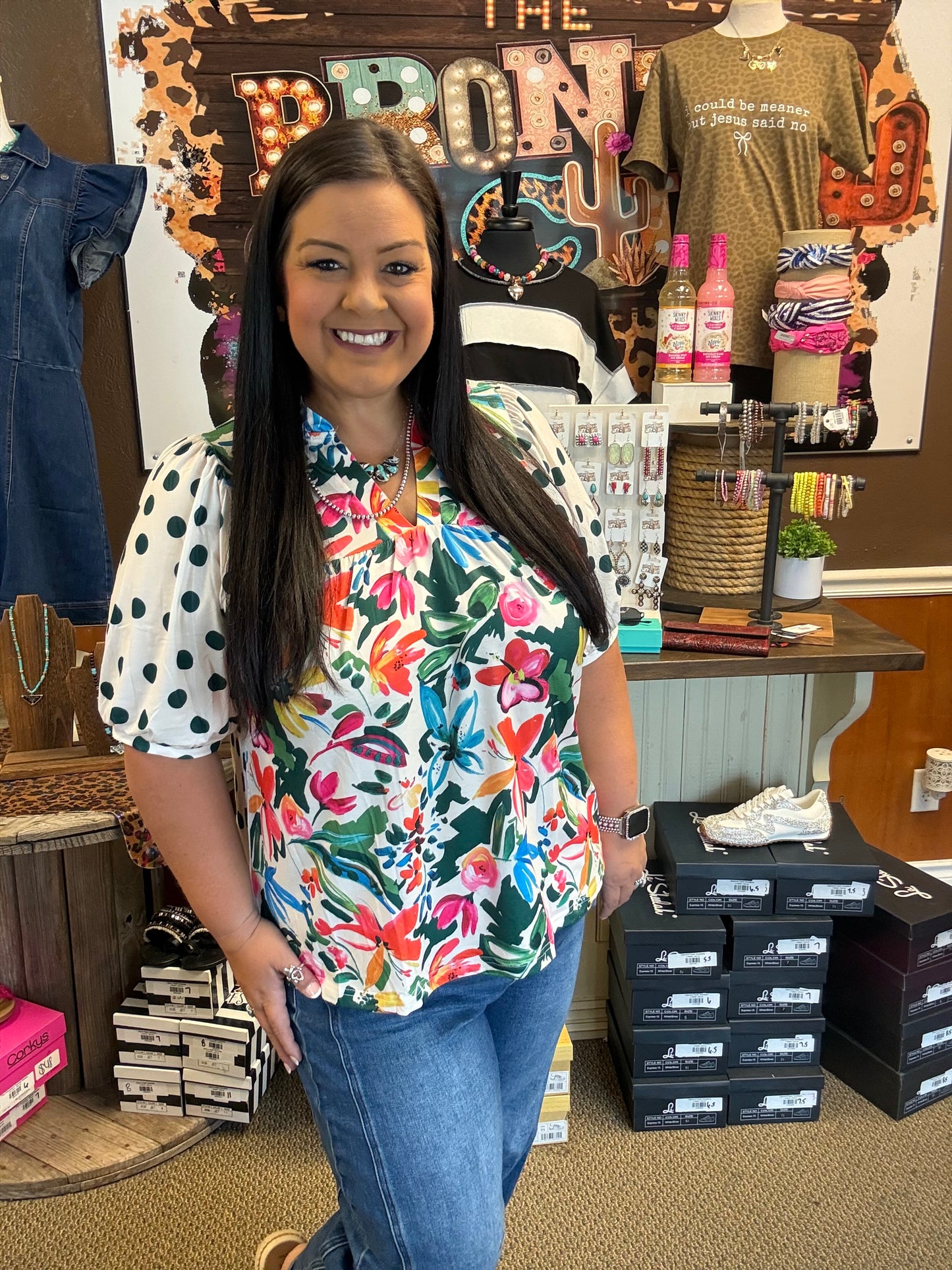 Garden Party Polka Dot Top