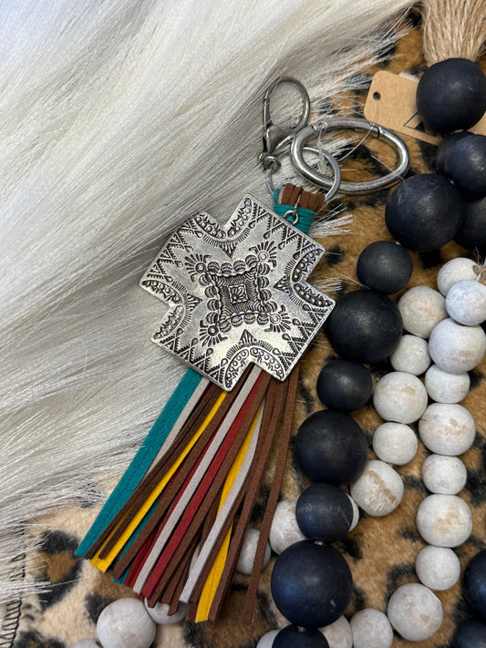 Silver Mesa Tassel Keychain