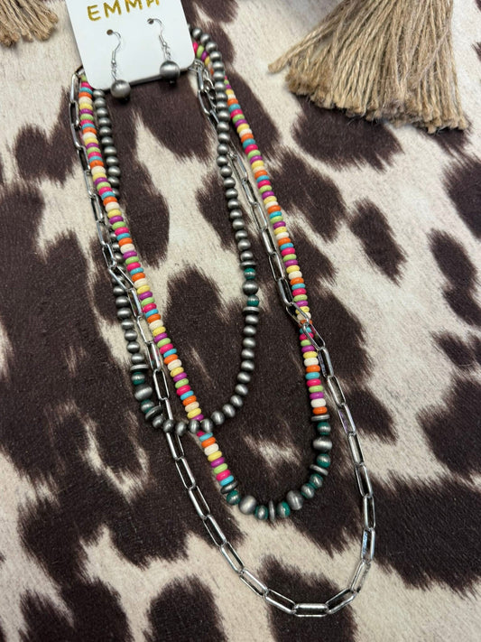 Carnival Charm Layered Necklace Set