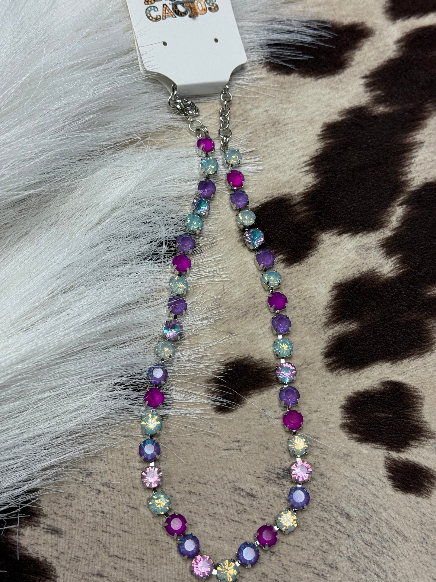 Starlit Orchid Crystal Necklace