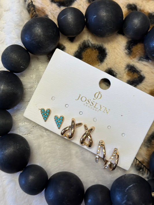 Heart of Studs Earring Set