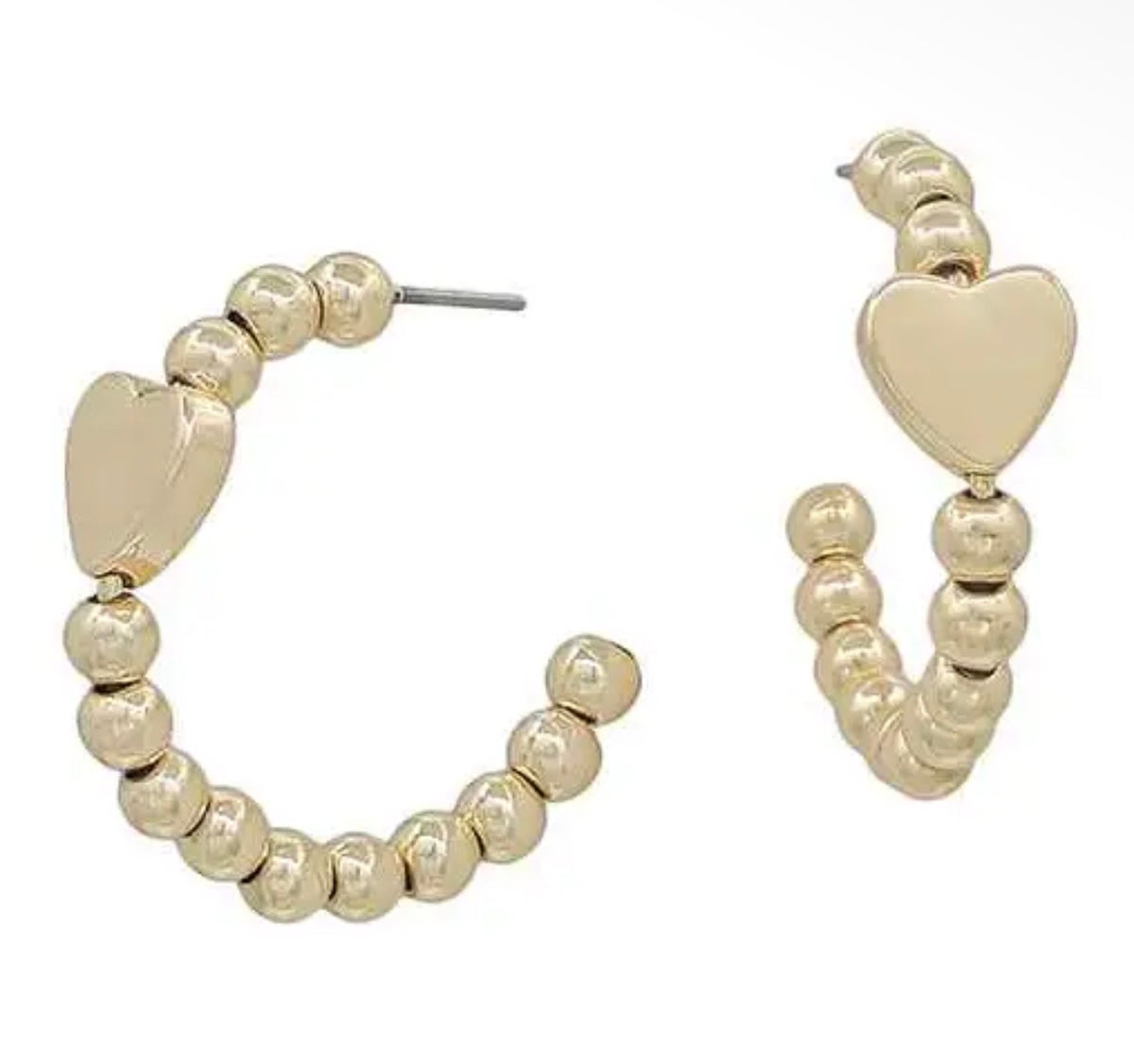 Heart of Gold Hoops