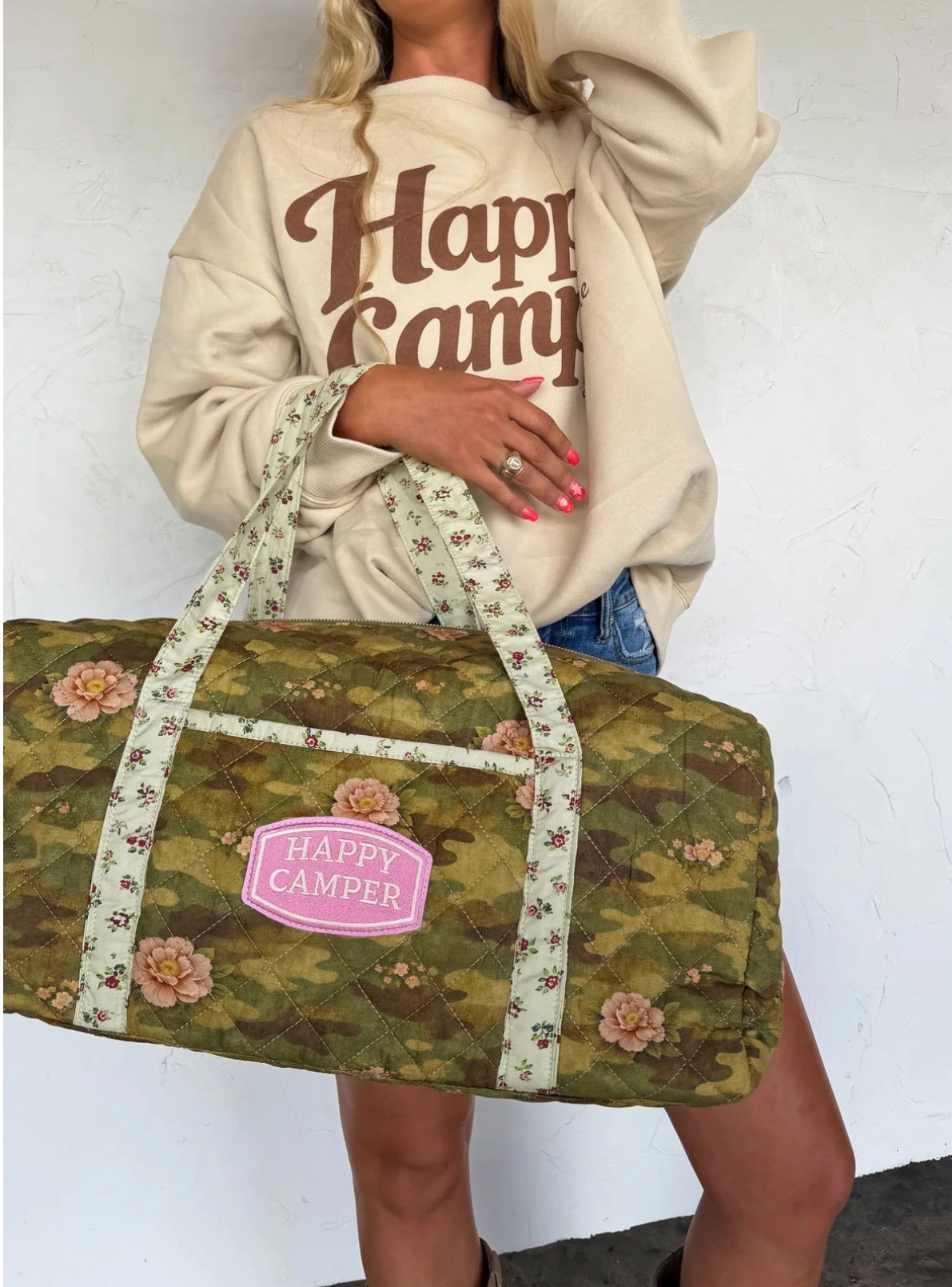 Happy Camper Floral Camo Weekender