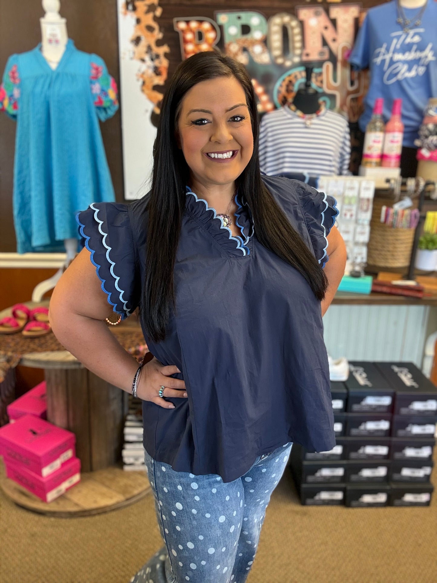 Midnight Scallop Top