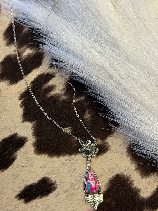 Pink Prairie Bloom Necklace