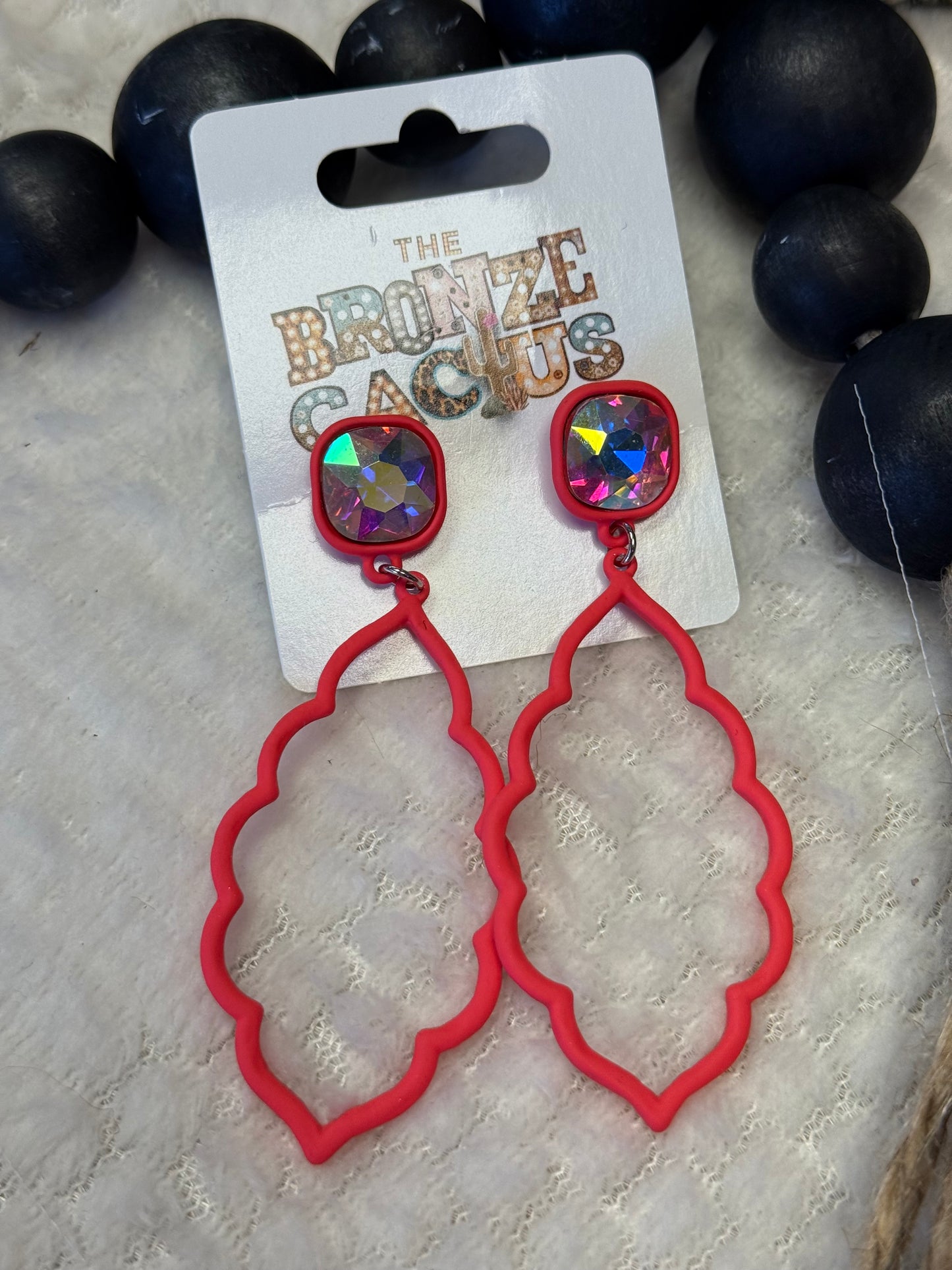 Neon Pink Sparkle Earrings