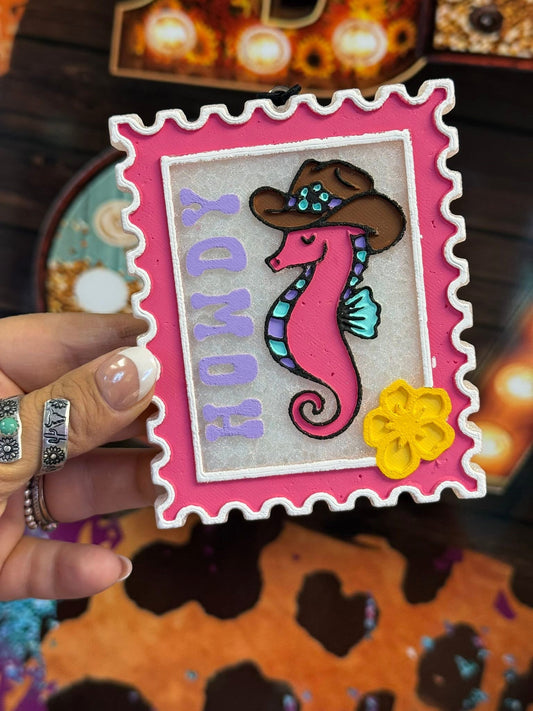 Pink Howdy Seahorse
