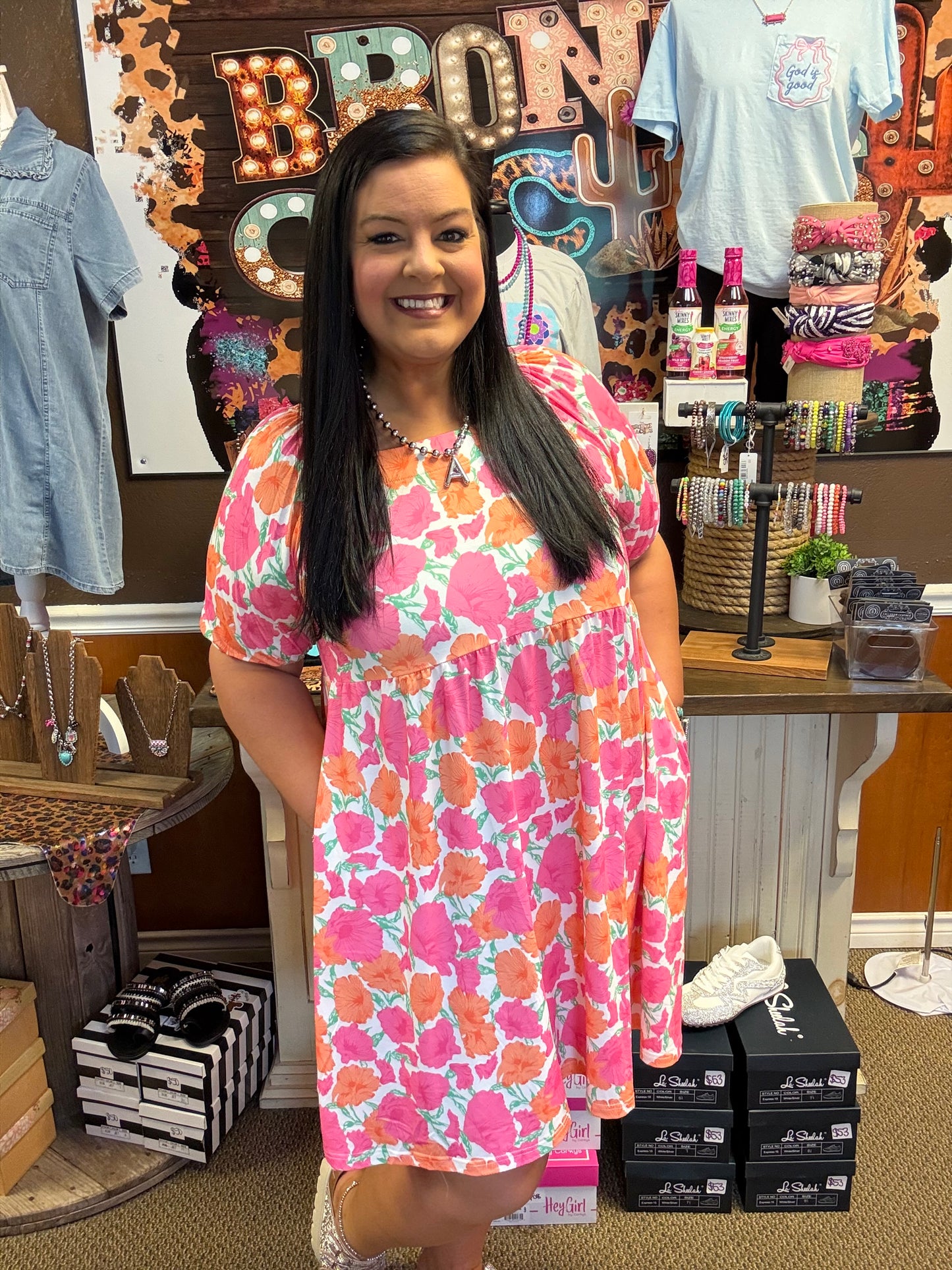 Blush Blossom Babydoll Dress