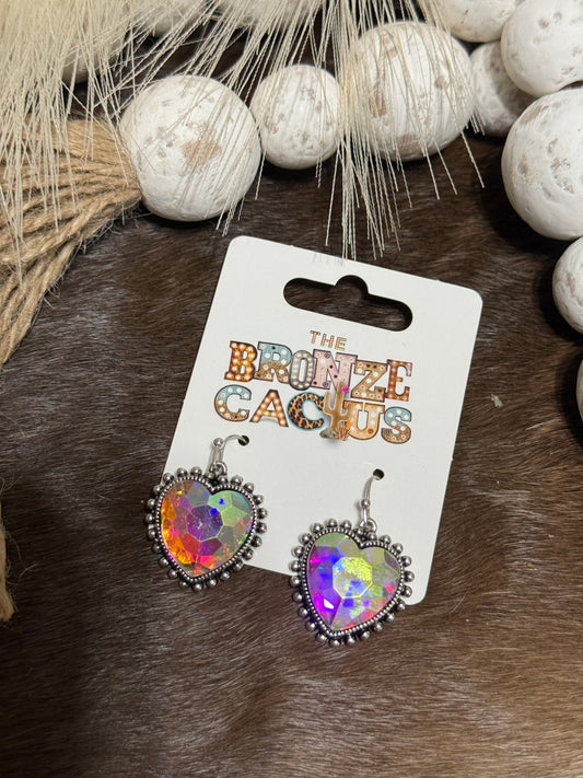 Shimmering Heart Earrings