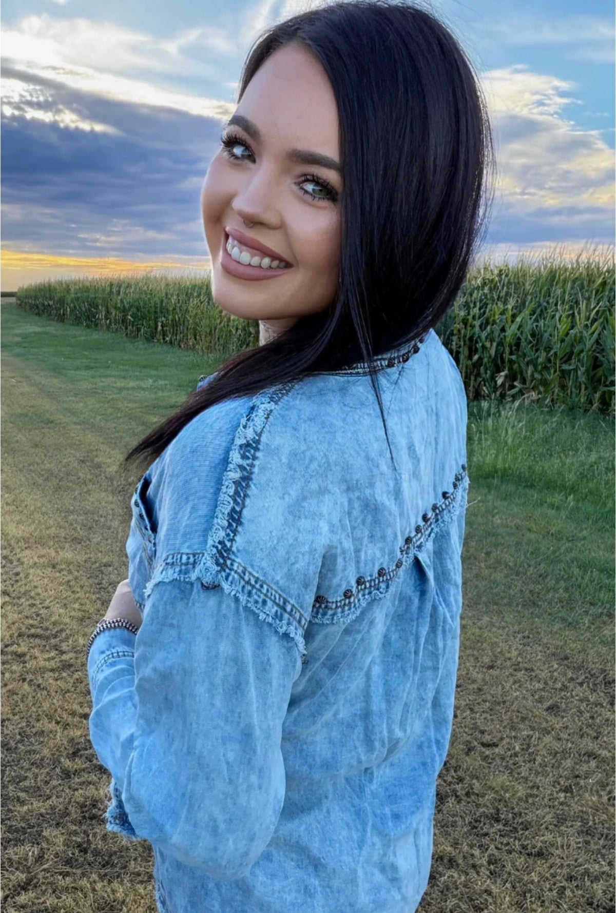 Studded Denim Shacket