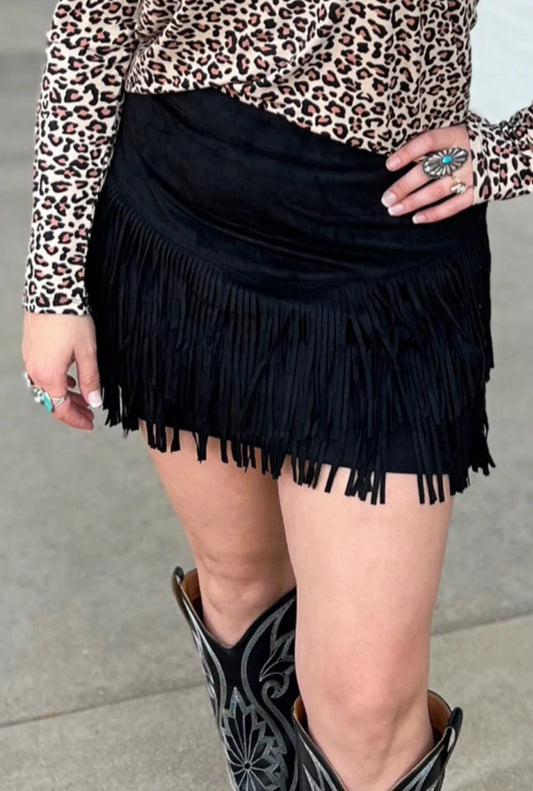 Midnight Fringe Affair Skort