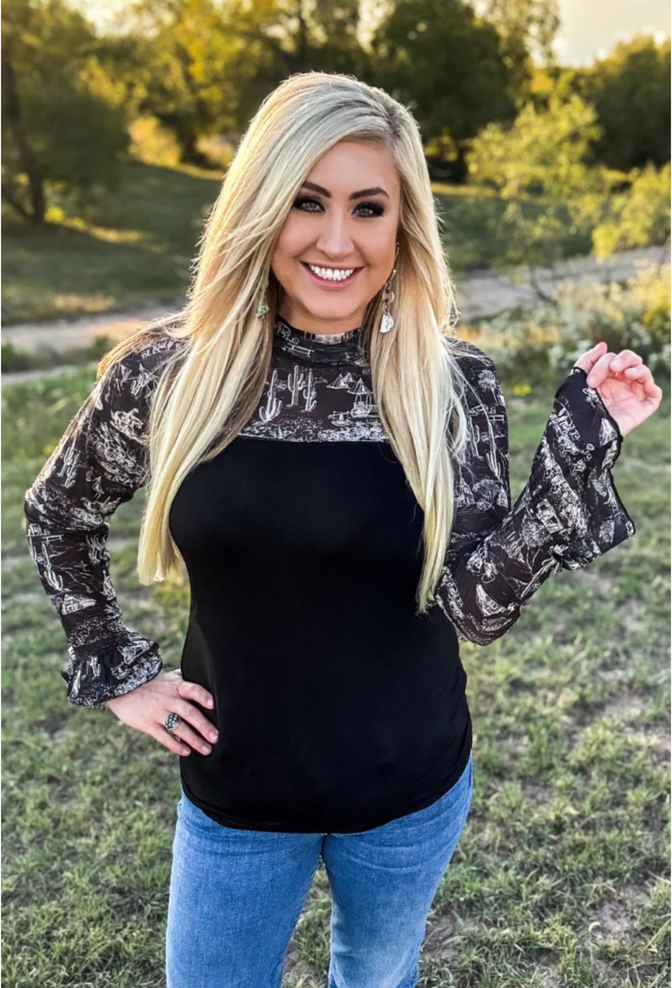 Desert Moon Mesh Top