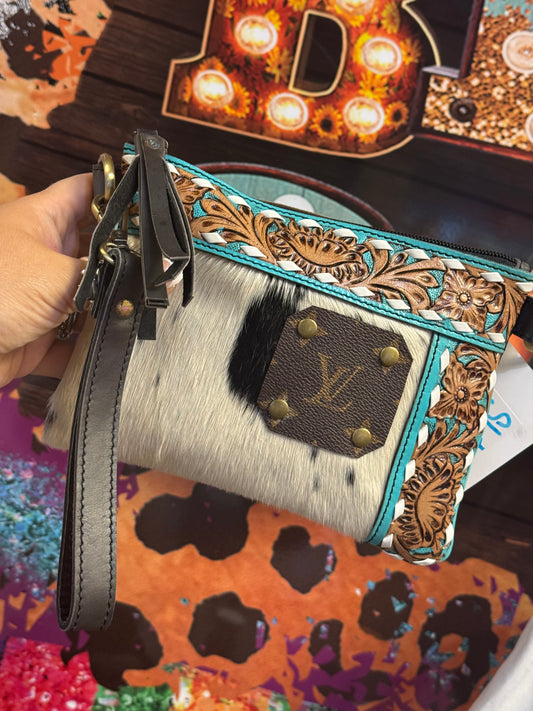 Turquoise Trail Hide Wristlet