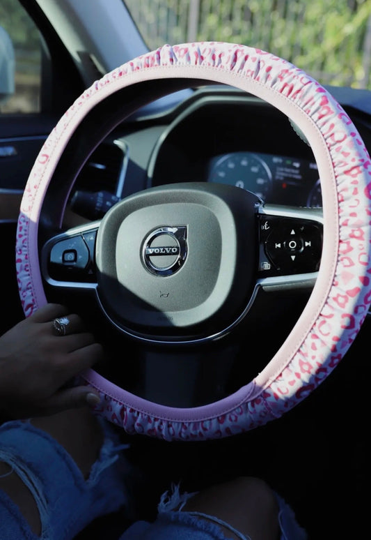 Pink Wild Heart Steering Wheel Cover