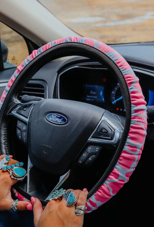 Pink Cowgirl Steering Wheel Cover