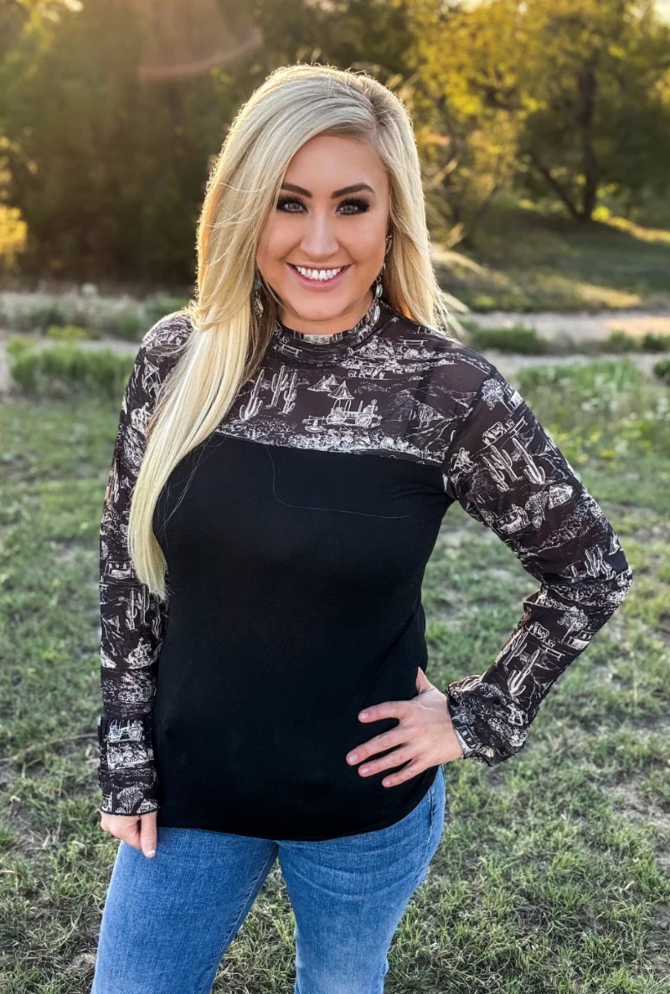 Desert Moon Mesh Top