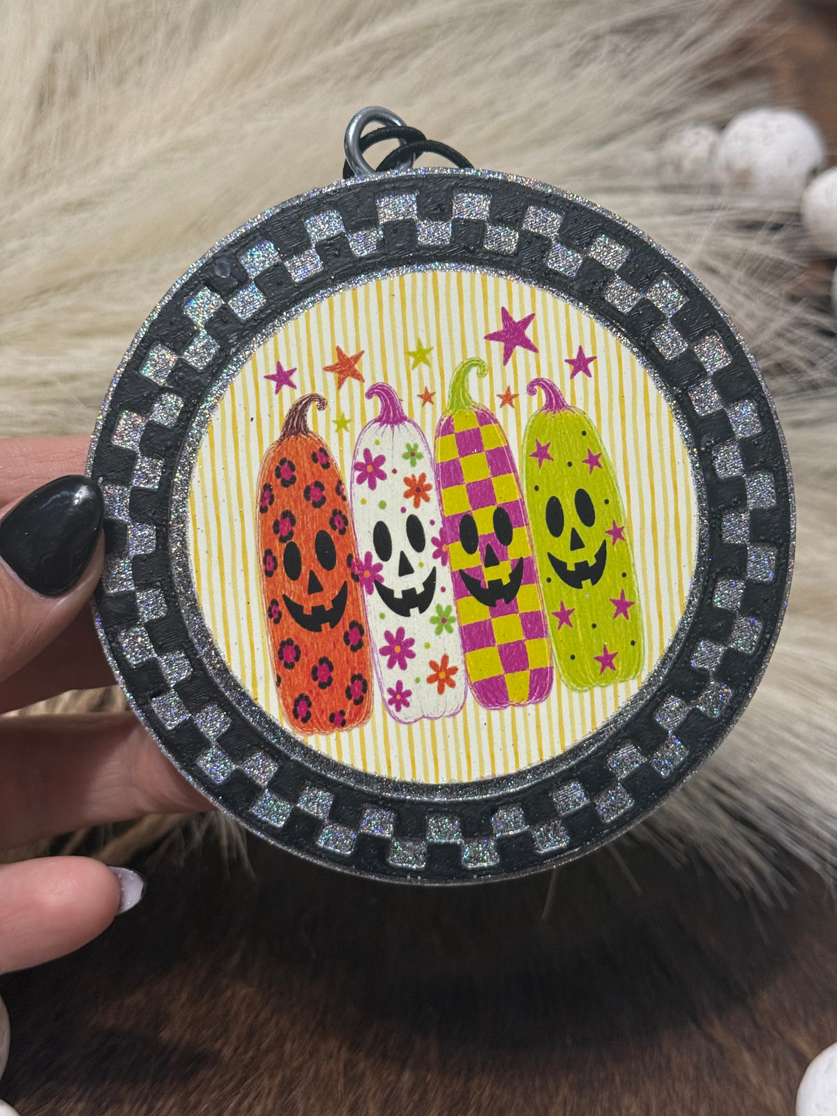 Black Check Pumpkins Freshie