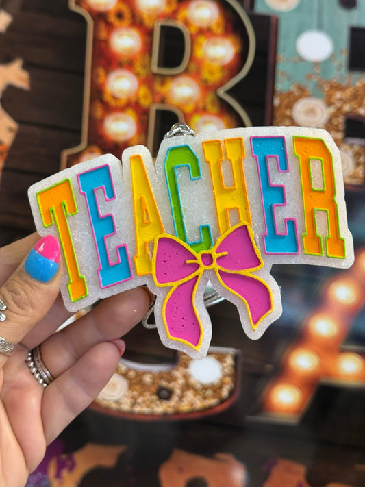 Teacher Pink Bow Freshie