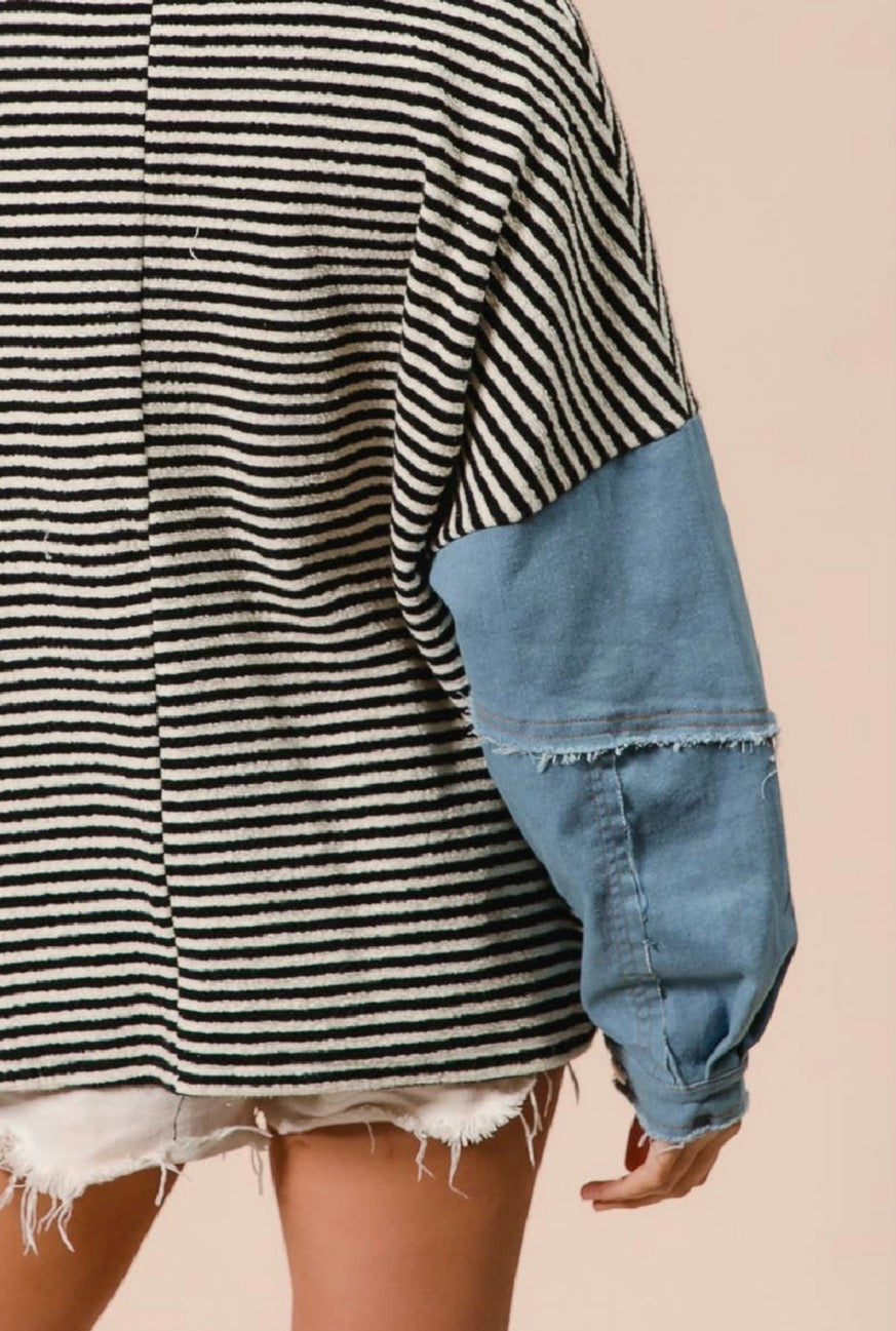 Collins Denim Stripe Top