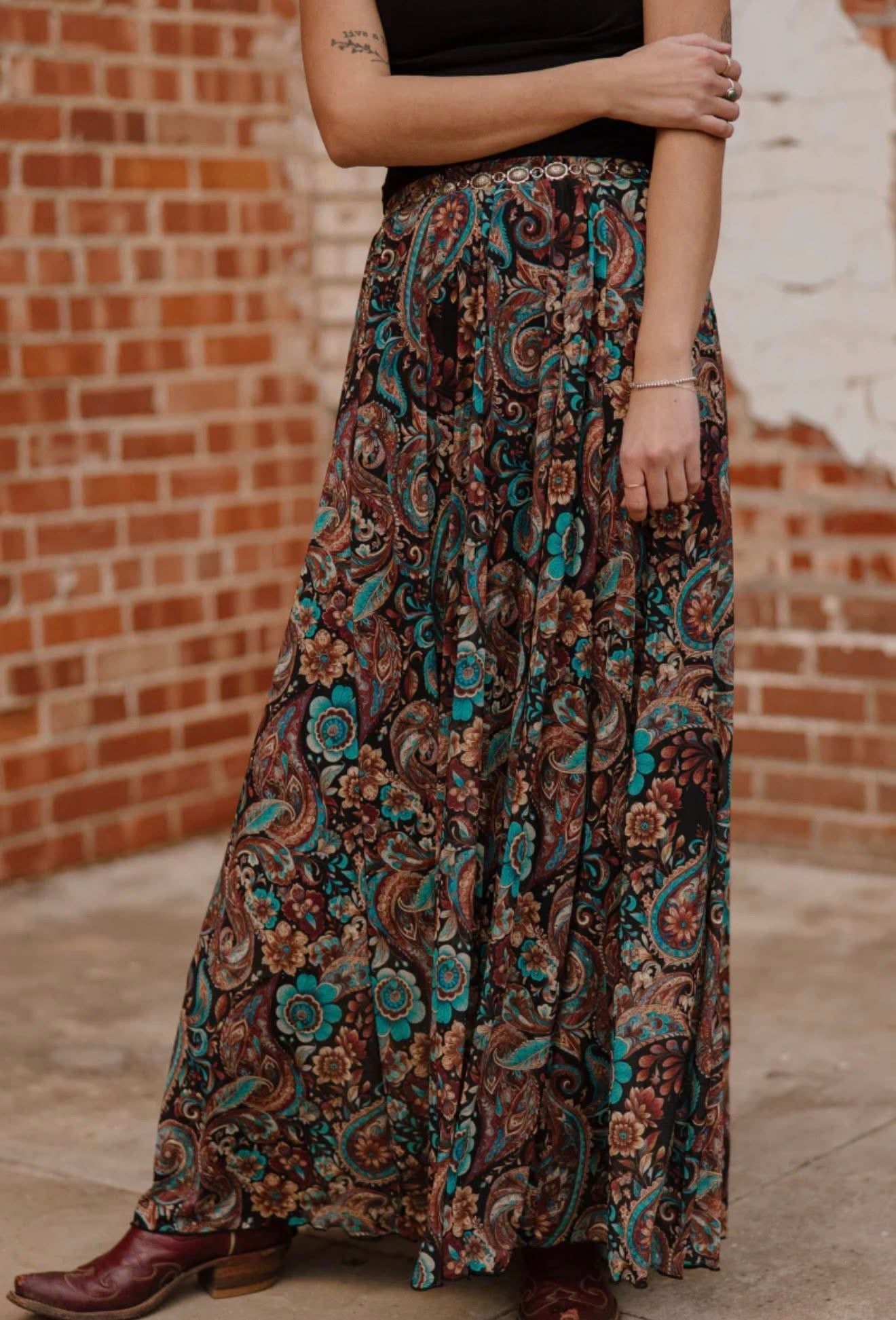 Turquoise Twilight Maxi Skirt