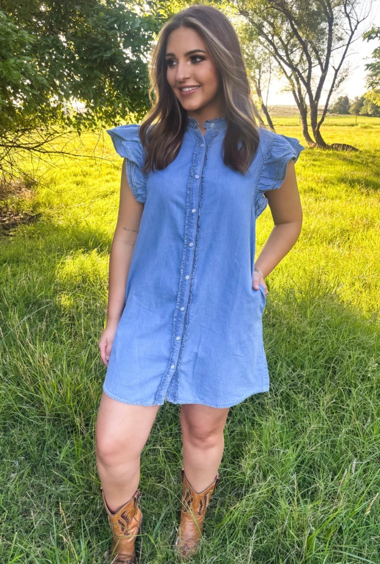 Bluebell Breeze Denim Dress