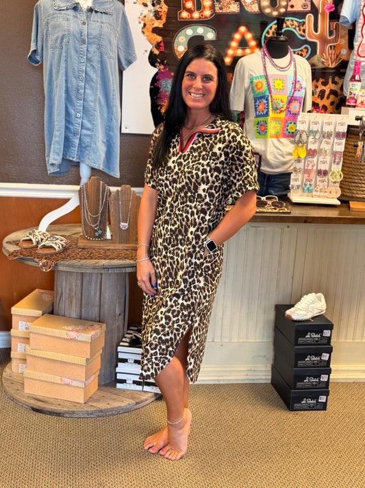 Leopard Luxe Midi Dress