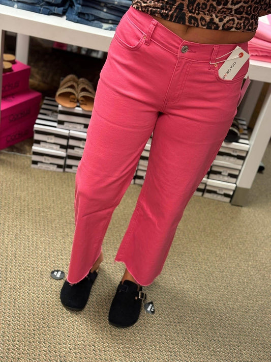 Pink Lemonade Crop Jeans