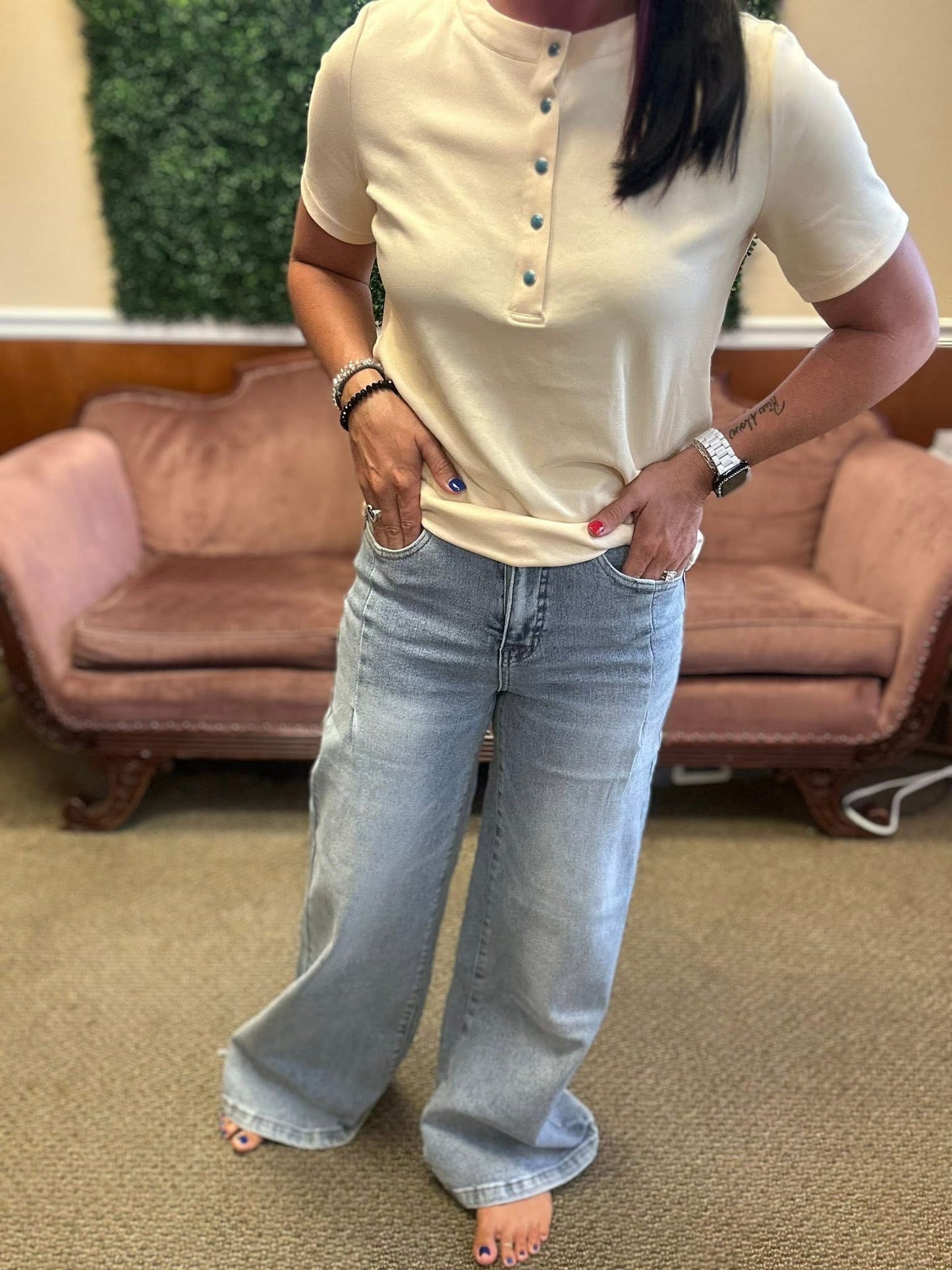 Blue Skies Ahead Wide Leg Jeans