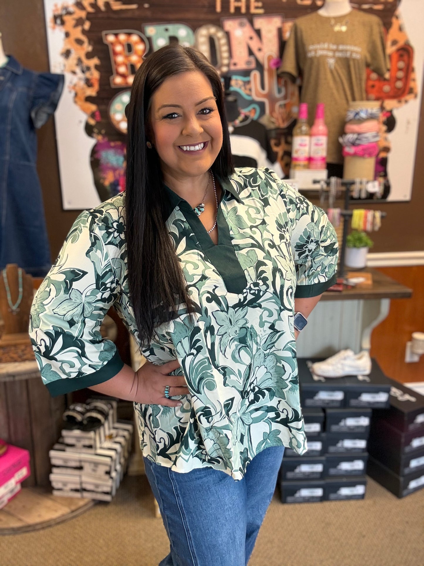 Evergreen Elegance Top