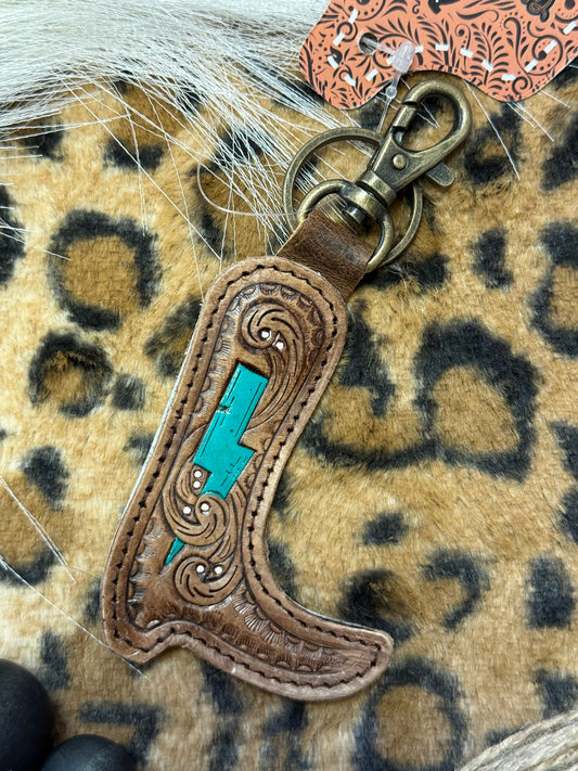 Turquoise Boot Thunder Keychain
