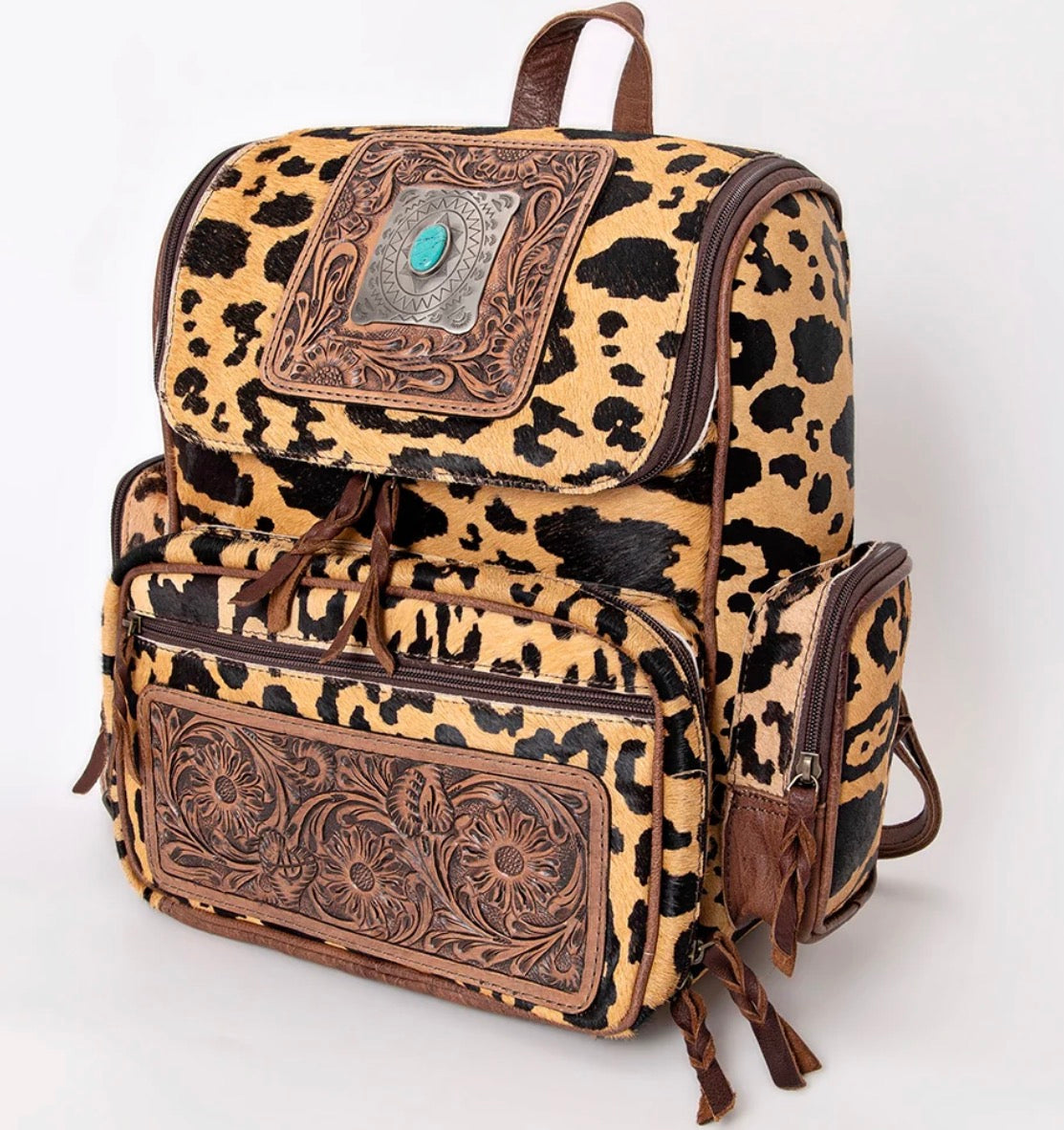 Leopard Luxe Tooled Backpack