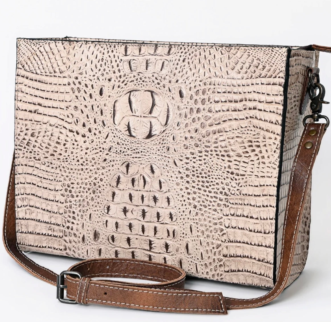 Ivory Gator Crossbody